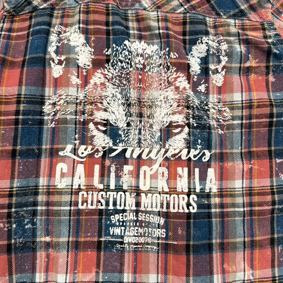 Youth boys Joe’s Jeans plaid button down size 6 made to look worn and vintage - Picture 7 of 7